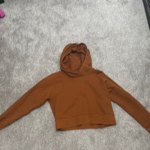 Lululemon Athletica Brown Crop Hoodie Relaxed Long Sleeve